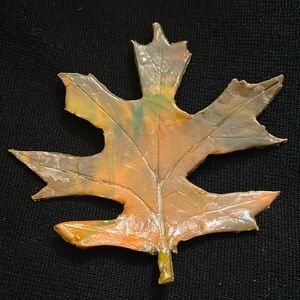 🍂 Leaf 🍂 ONE OF A KIND Handmade Rare Unique Brown, Green, & Orange Brooch
